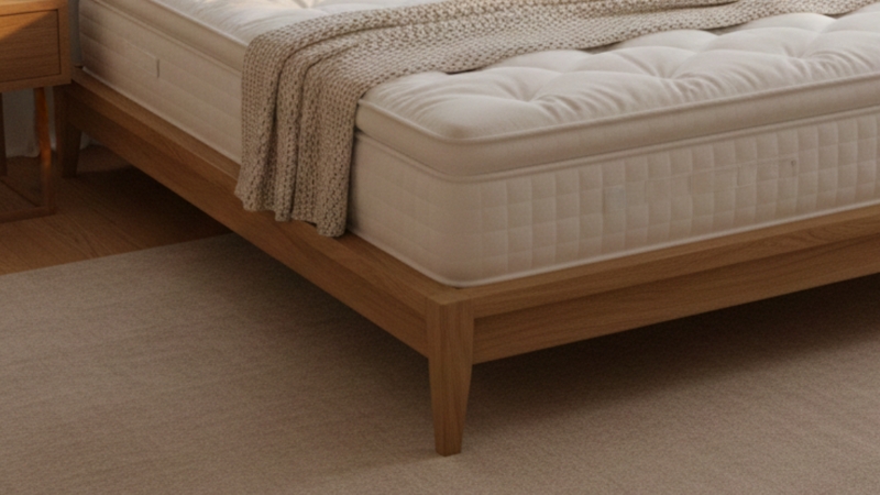 Okvir i nožice drvenog kreveta u spavaćoj sobi